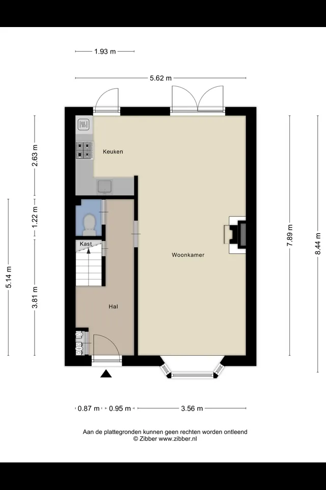 Plattegrond 1 van Stadhouderslaan 2