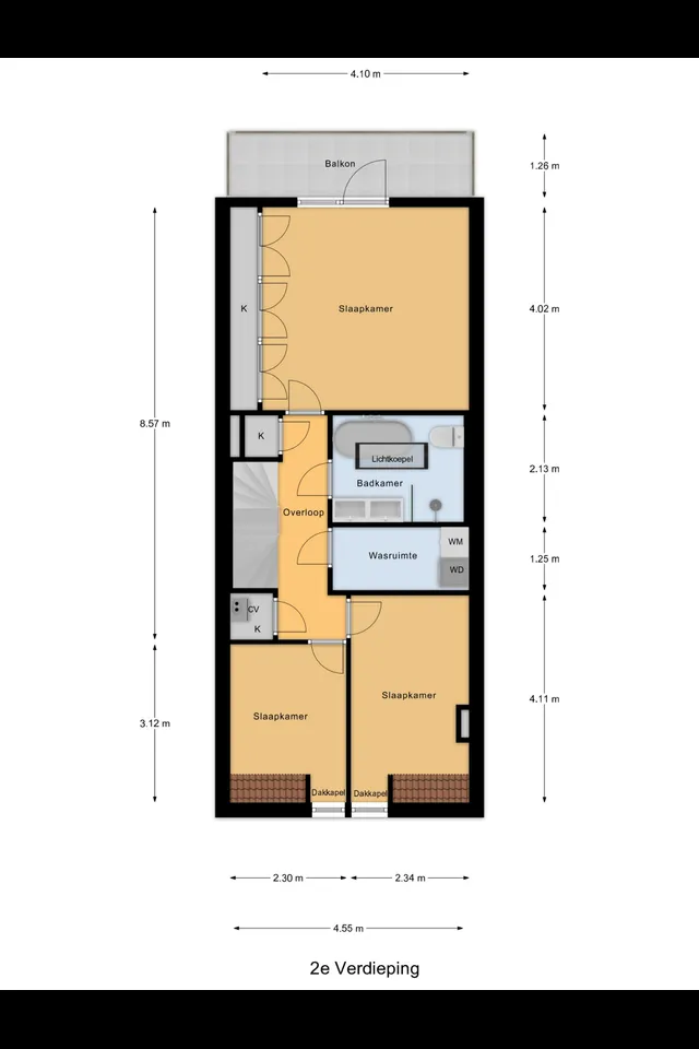 Plattegrond 3 van Philips Willemstraat 41B