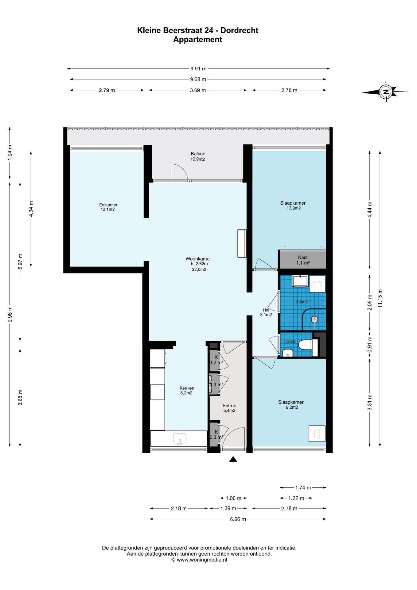 Plattegrond 1 van Kleine Beerstraat 24