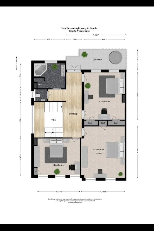 Plattegrond 3 van van Beverninghlaan 36