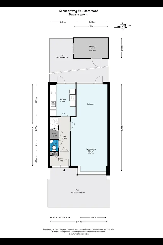 Plattegrond 2 van Minnaertweg 52
