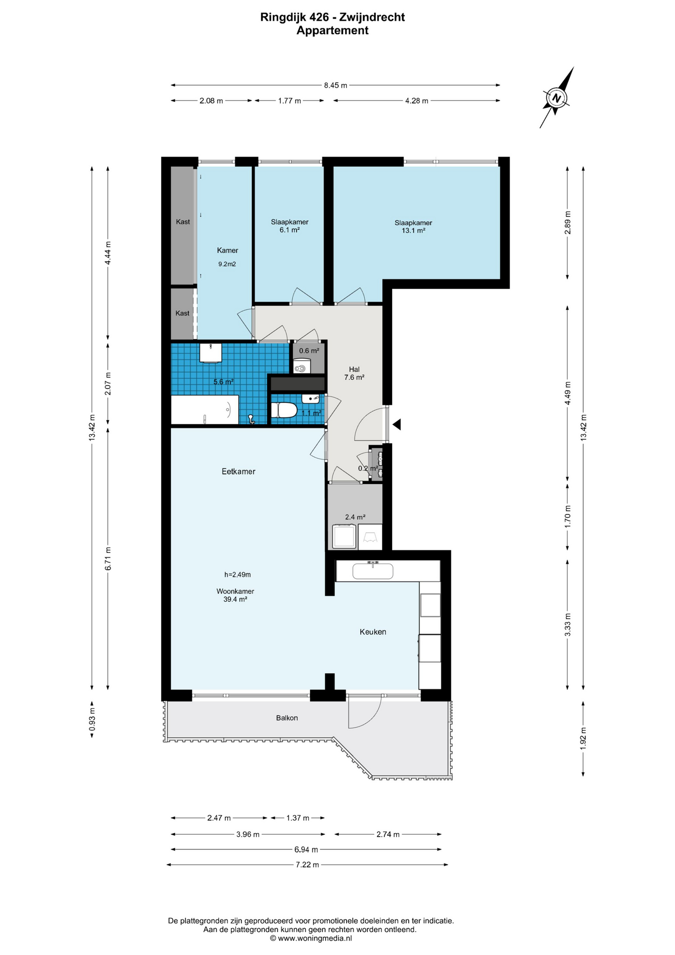 Plattegrond 1 van Ringdijk 426