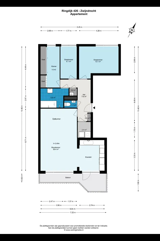 Plattegrond 1 van Ringdijk 426