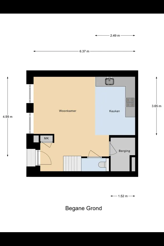 Plattegrond 1 van Binnen Kalkhaven 11