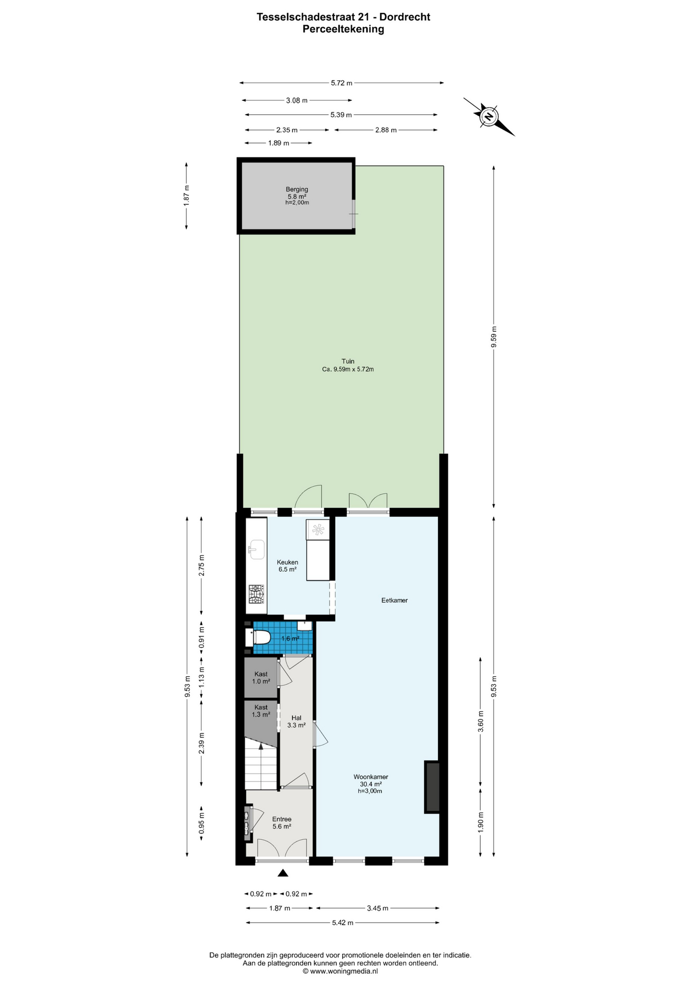 Plattegrond 1 van Tesselschadestraat 21