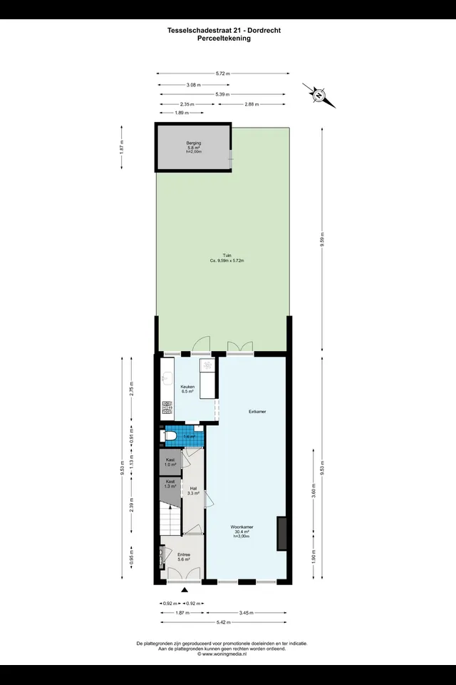 Plattegrond 1 van Tesselschadestraat 21