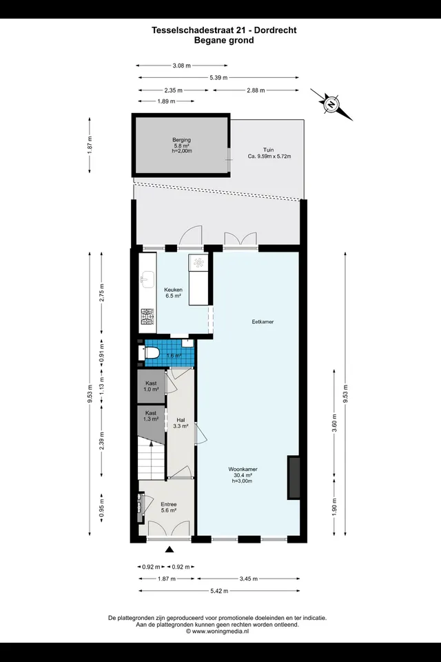 Plattegrond 2 van Tesselschadestraat 21