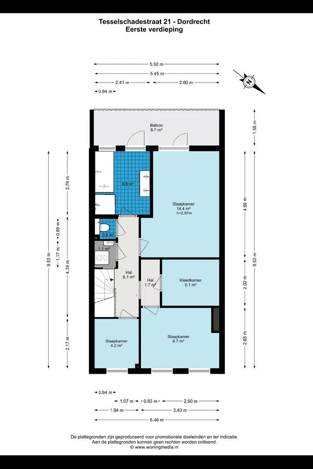 Plattegrond 3 van Tesselschadestraat 21