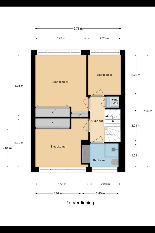 Plattegrond 2 van Leliestraat 21