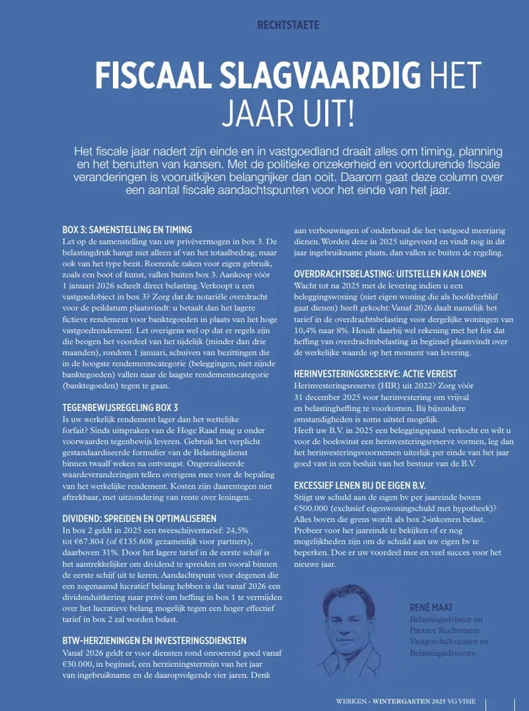 Fiscaal slagvaardig het jaar uit!
