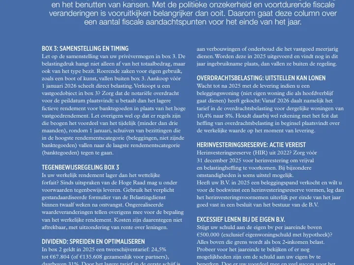 Fiscaal slagvaardig het jaar uit!