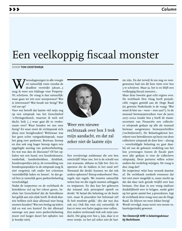 Een veelkoppig fiscaal monster