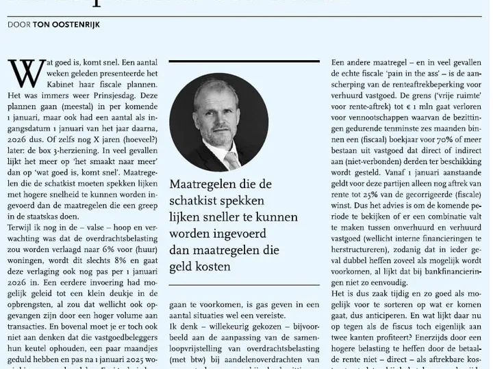 Anticiperen is een kunst