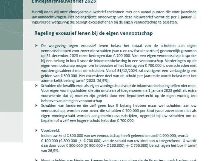 Eindejaarsnieuwsbrief 2023