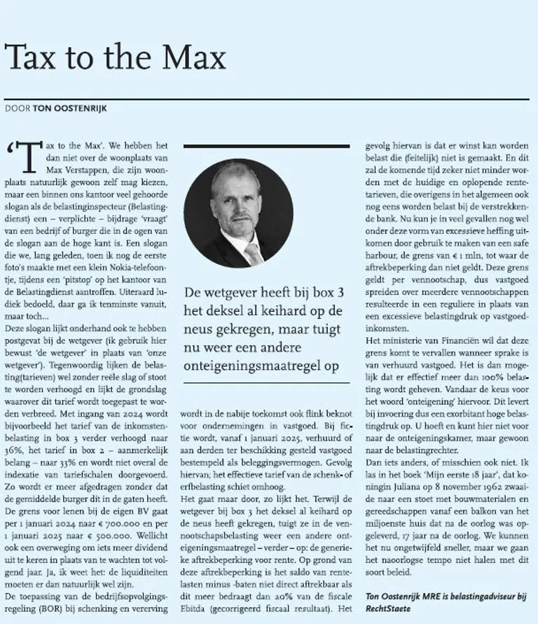 ‘Tax to the Max’