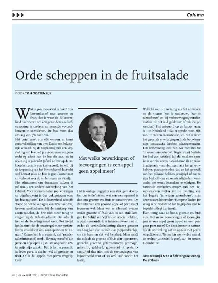 Orde scheppen in de fruitsalade