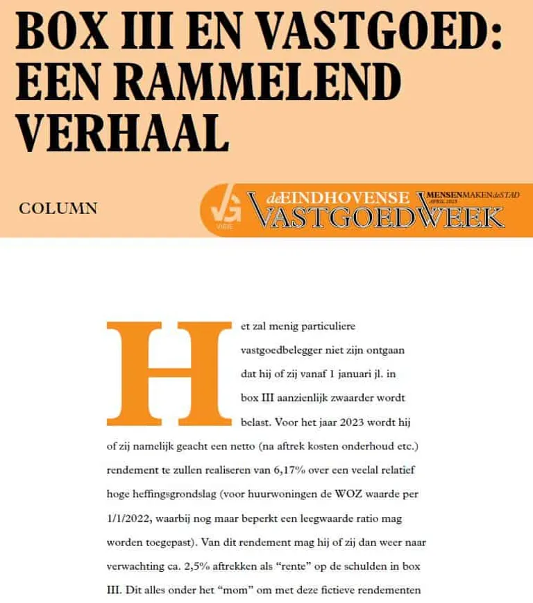 Box III en vastgoed: een rammelend verhaal