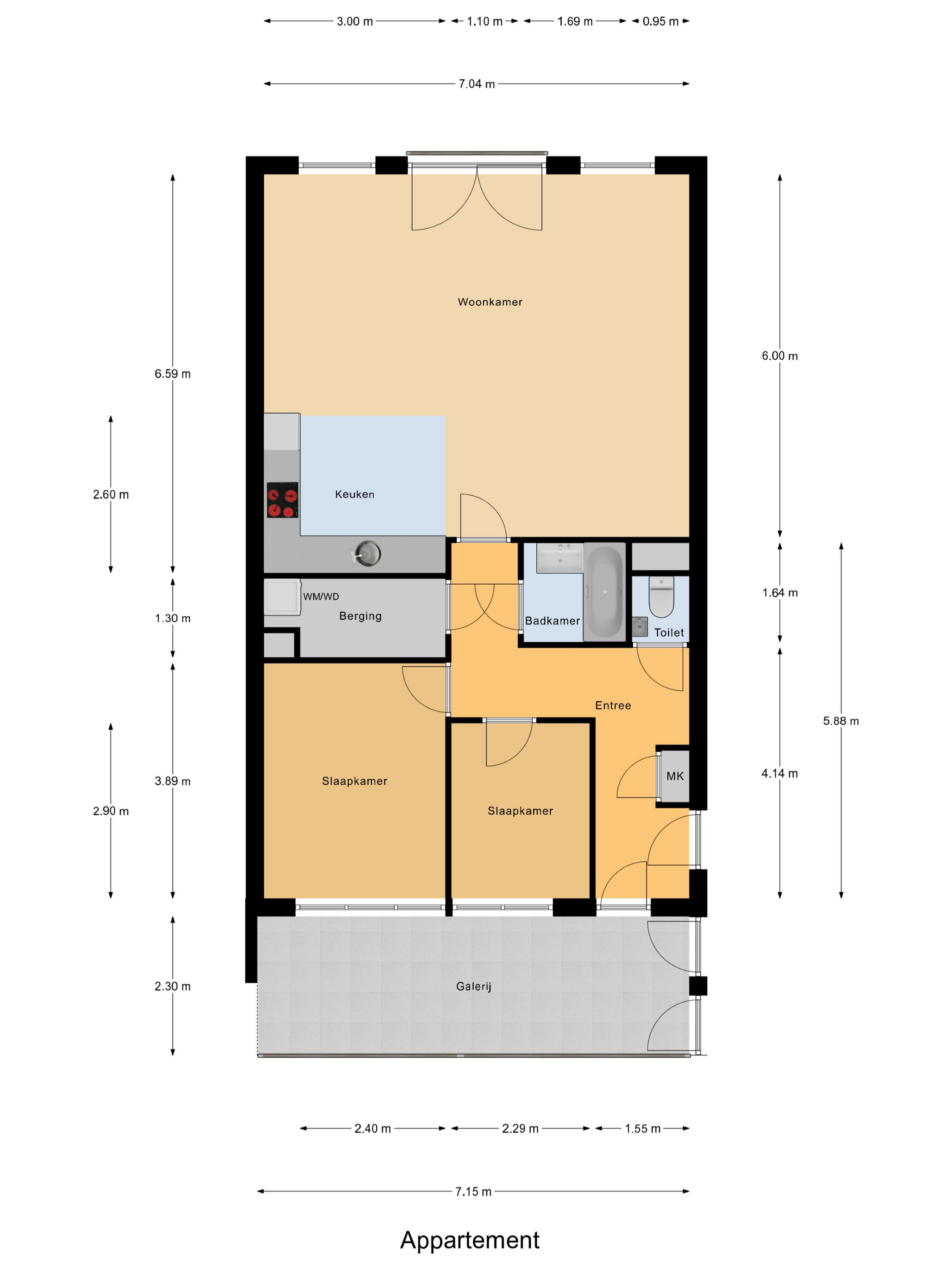 Plattegrond 1 van Admiraliteitskade 84C
