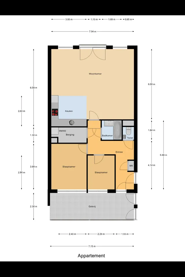 Plattegrond 1 van Admiraliteitskade 84C