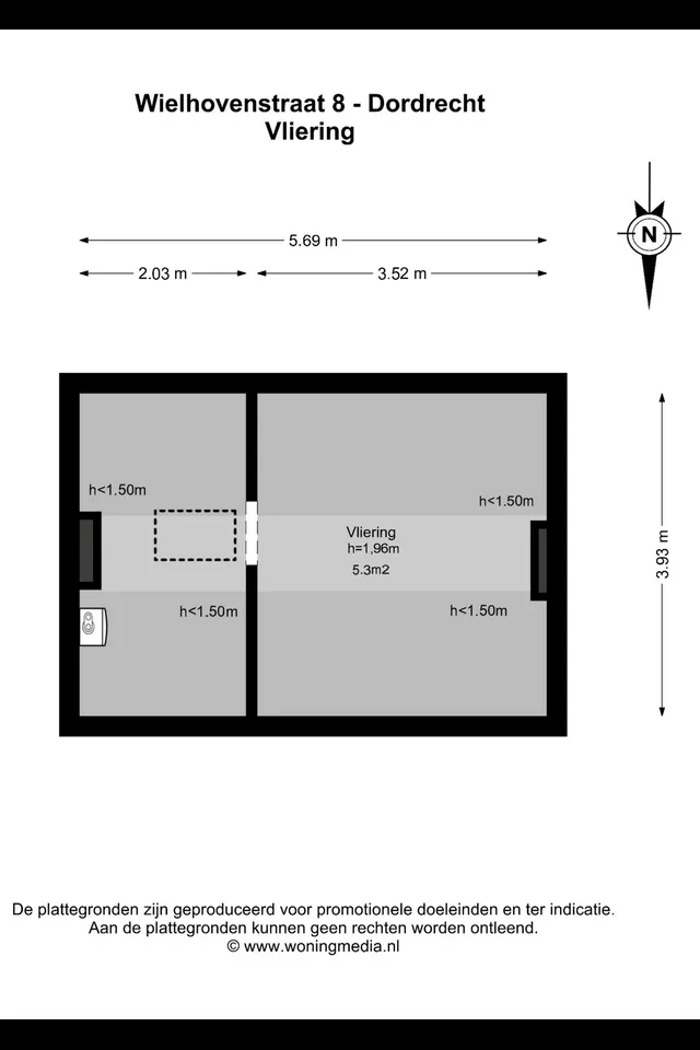 Plattegrond 4 van Wielhovenstraat 8