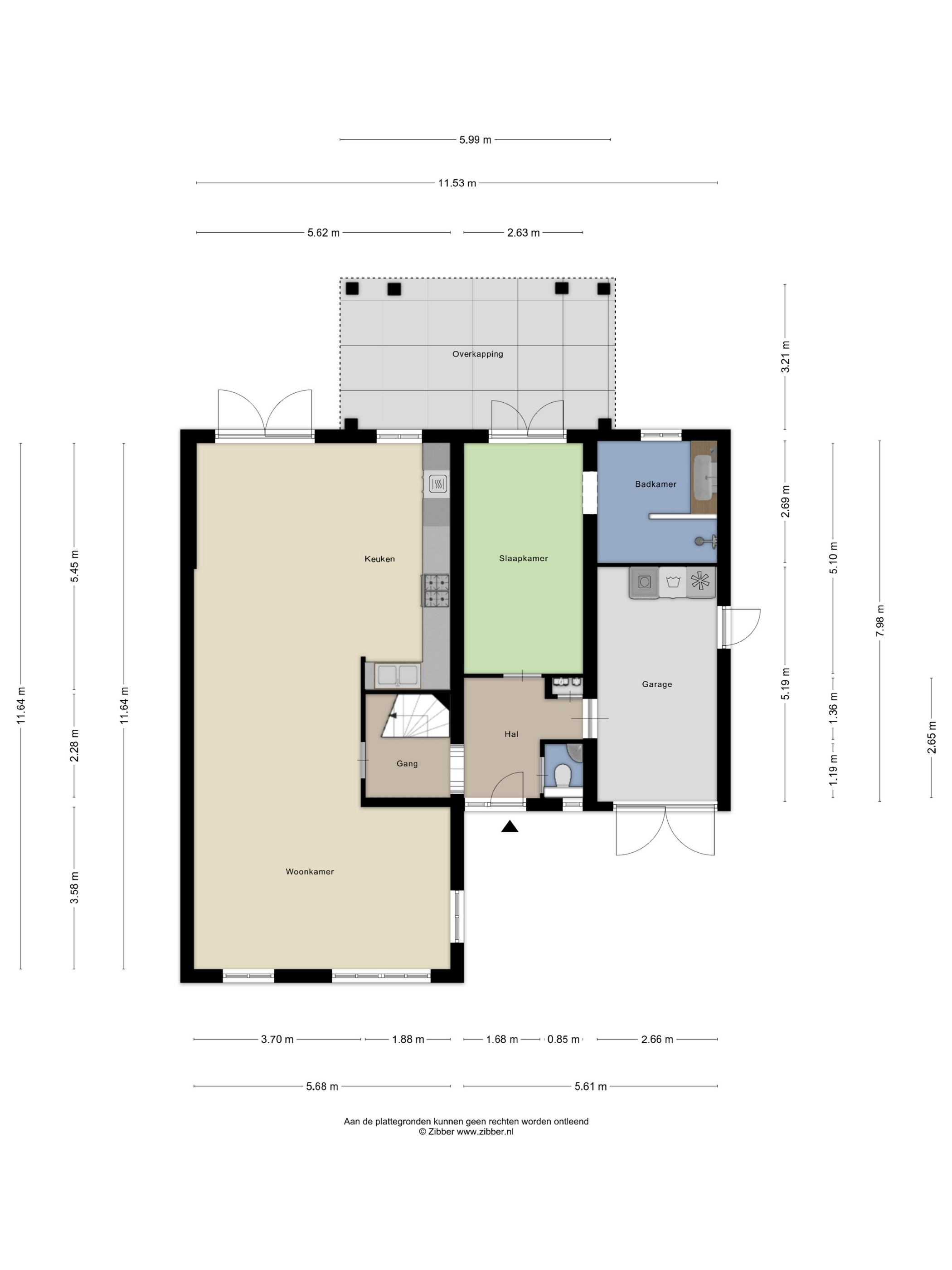 Plattegrond 1 van Spaarne 28