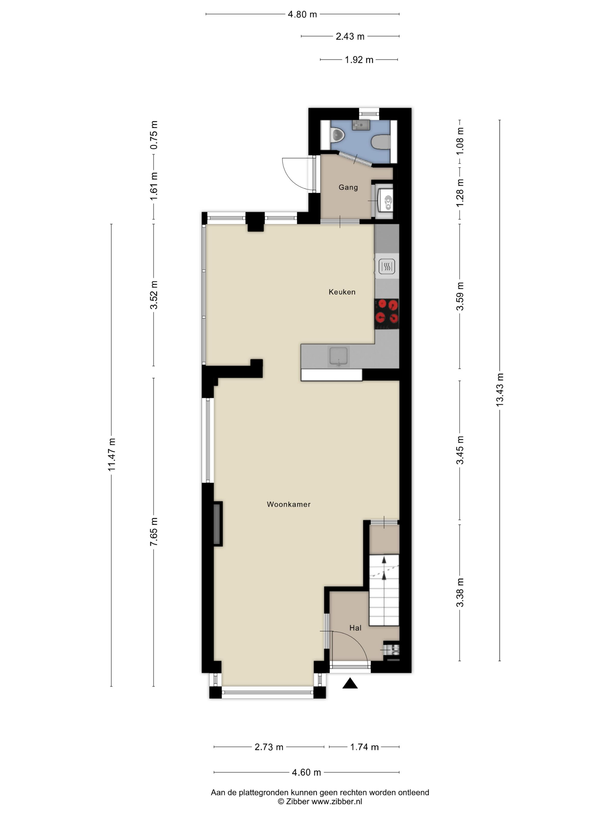 Plattegrond 1 van Kanaalweg 12