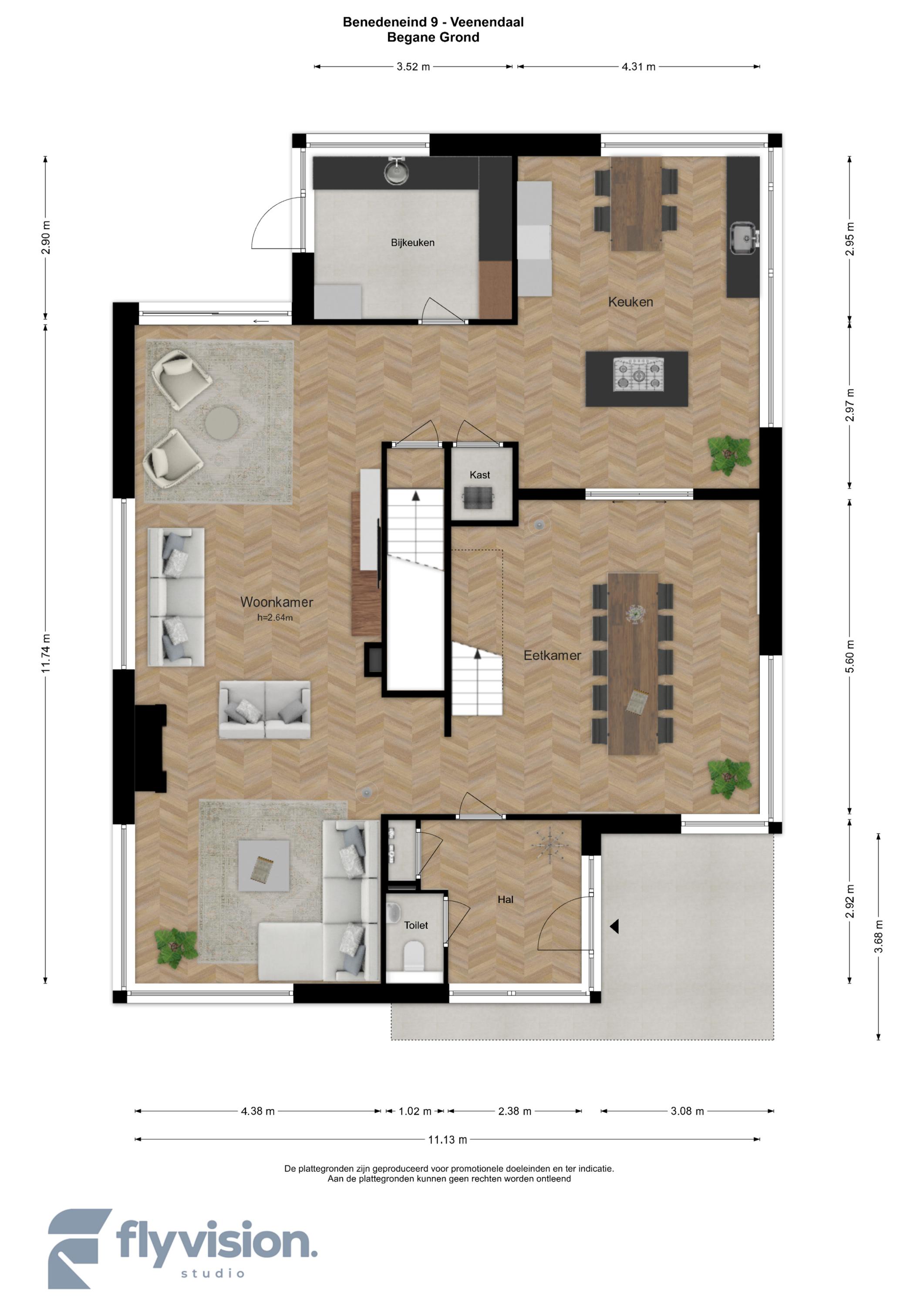 Plattegrond 1 van Benedeneind 9