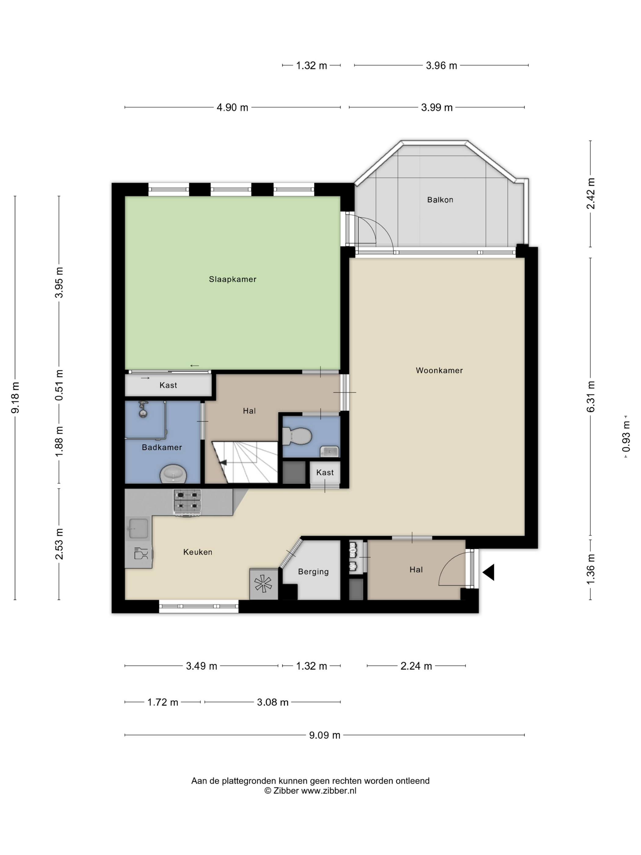 Plattegrond 1 van Diepenbrockdreef 73
