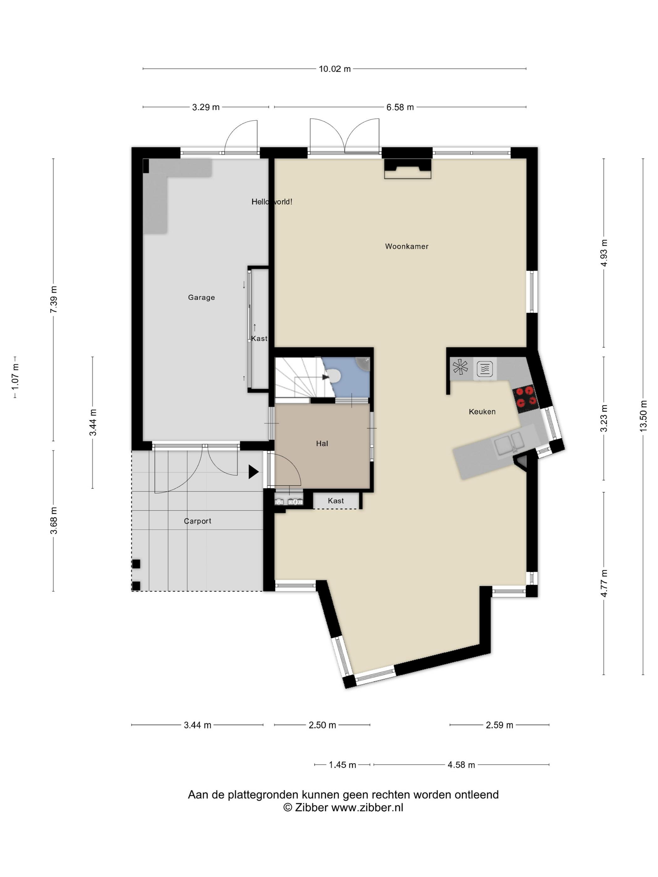 Plattegrond 1 van Willem Barentszstraat 15