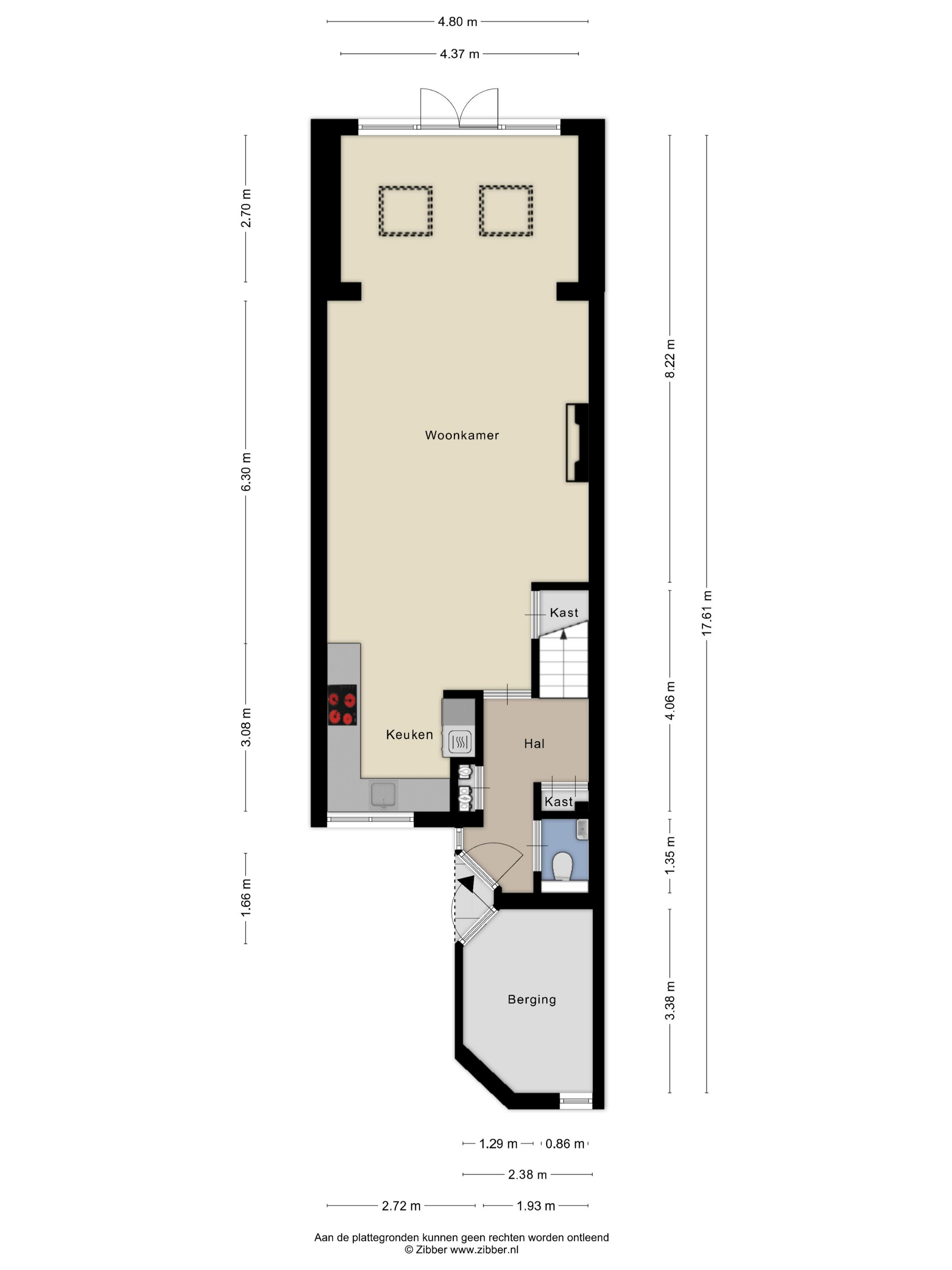 Plattegrond 1 van Rossiniweg 50