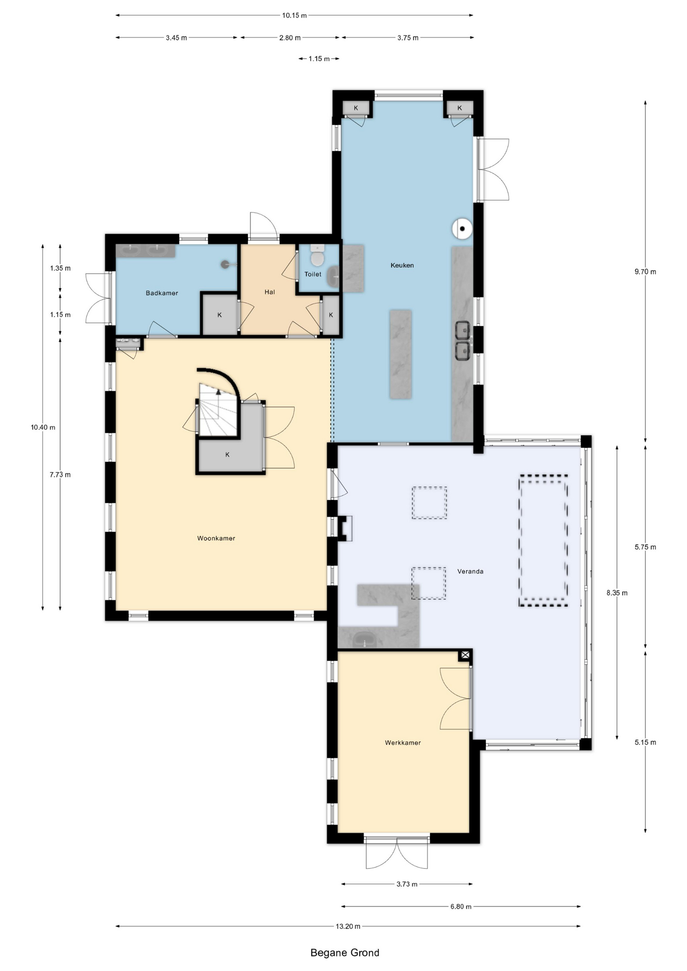 Plattegrond 1 van Achterstrypseweg 10