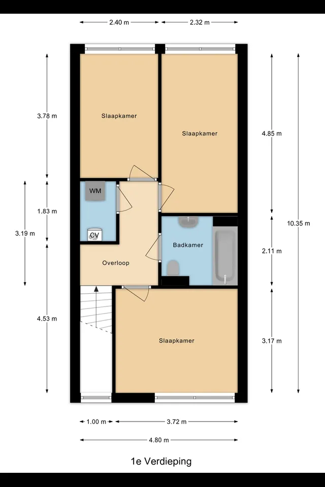 Plattegrond 2 van Ajaxstraat 106