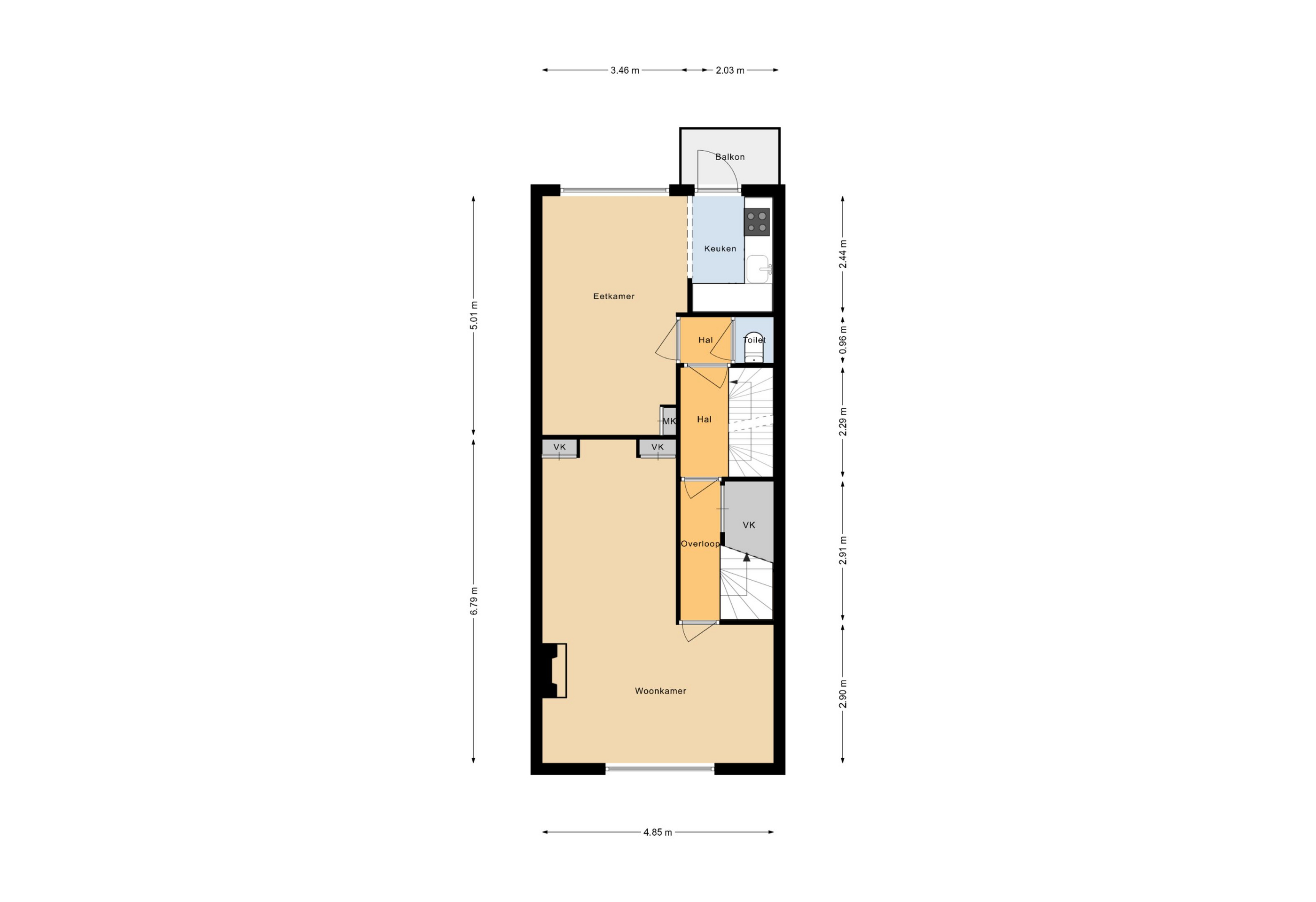 Plattegrond 1 van Noorderhavenkade 11A 02