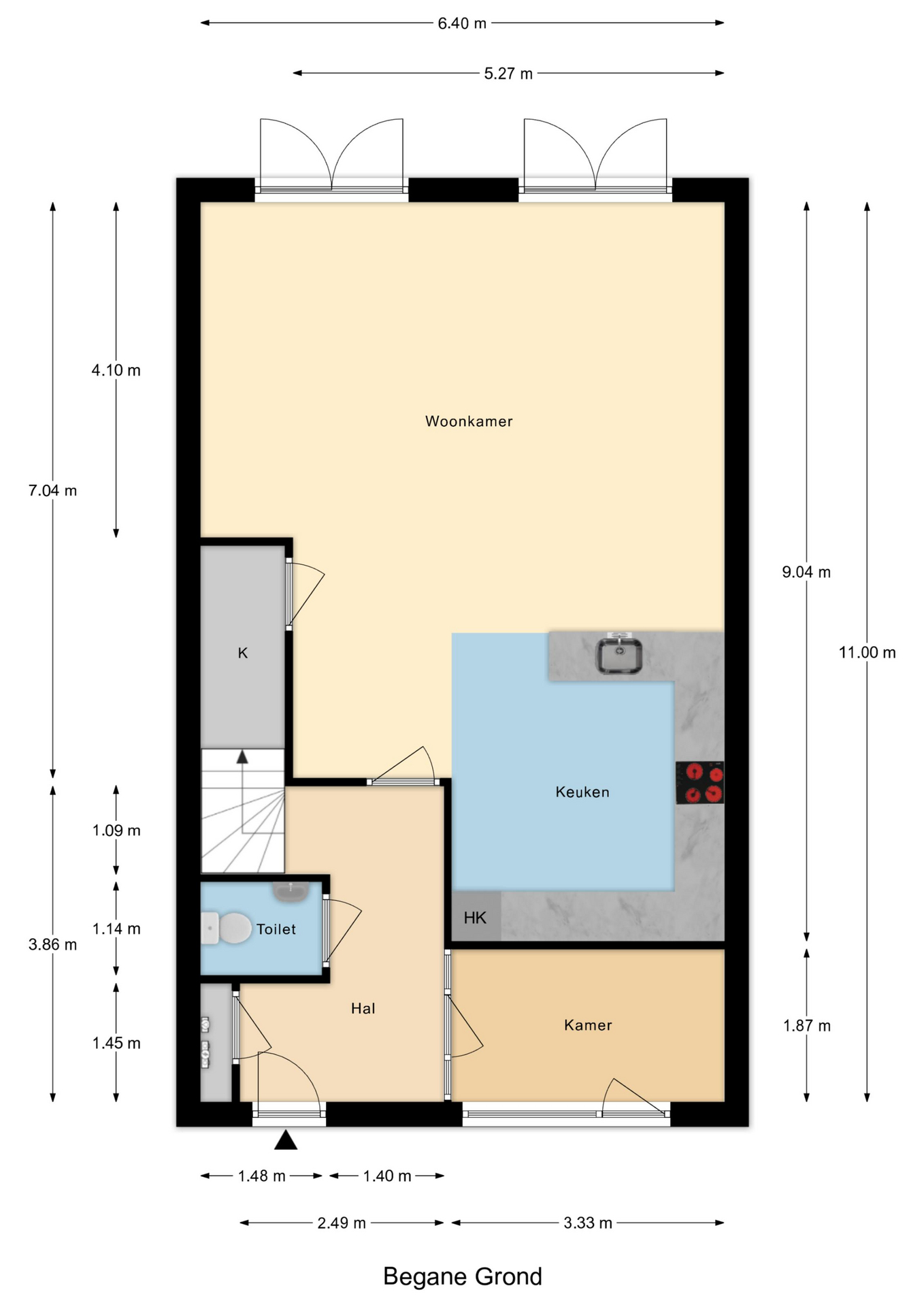 Plattegrond 1 van Turfstraat 5b