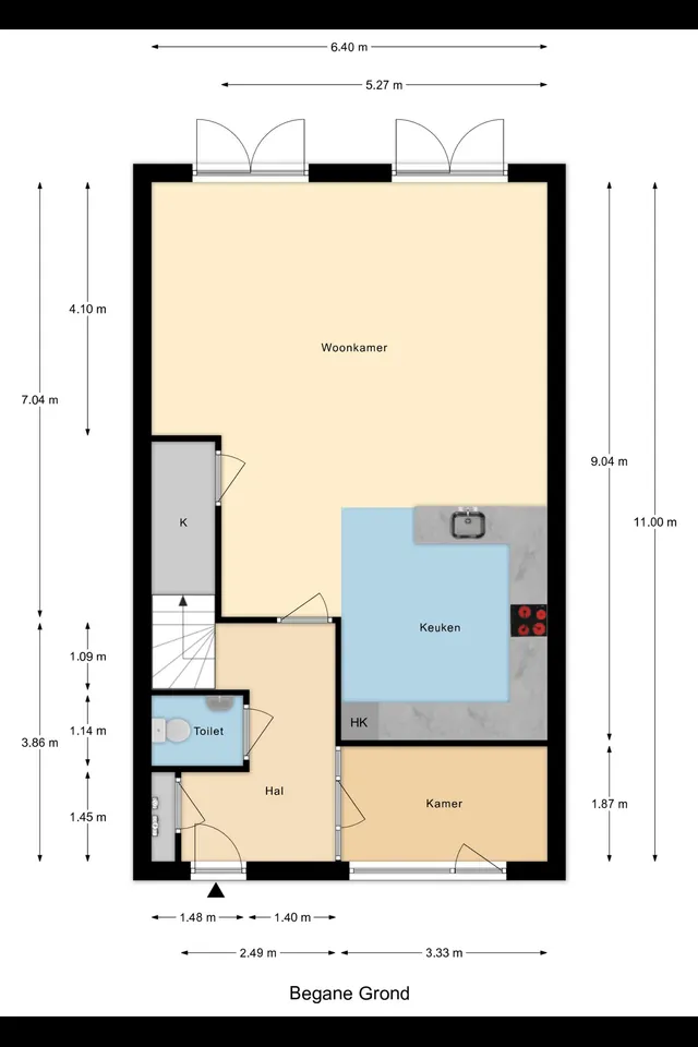 Plattegrond 1 van Turfstraat 5b