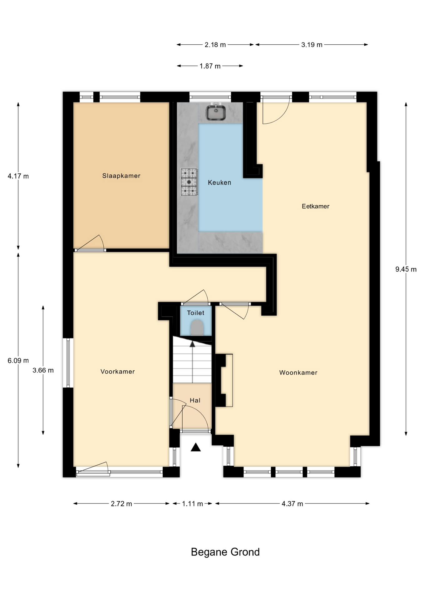 Plattegrond 1 van Ommoordseweg 24