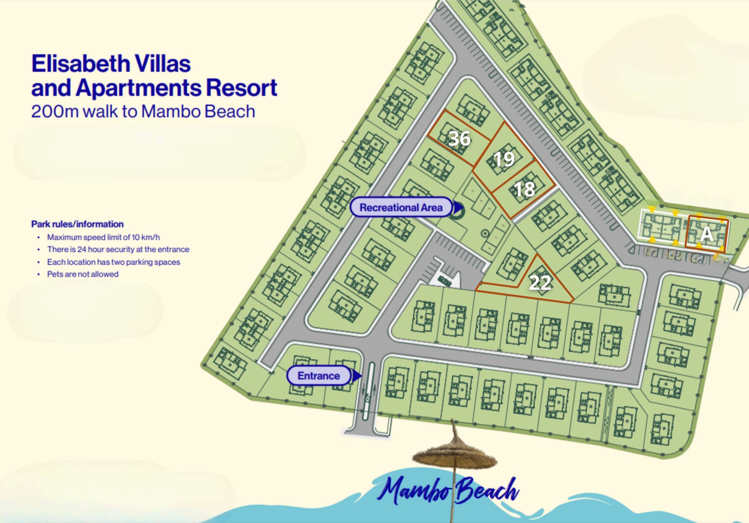Plattegrond 1 van Elisabeth Resort