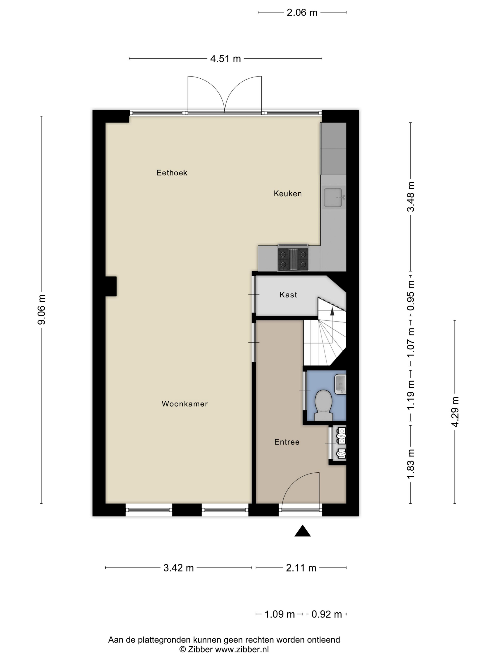 Plattegrond 1 van Zellingkade 8