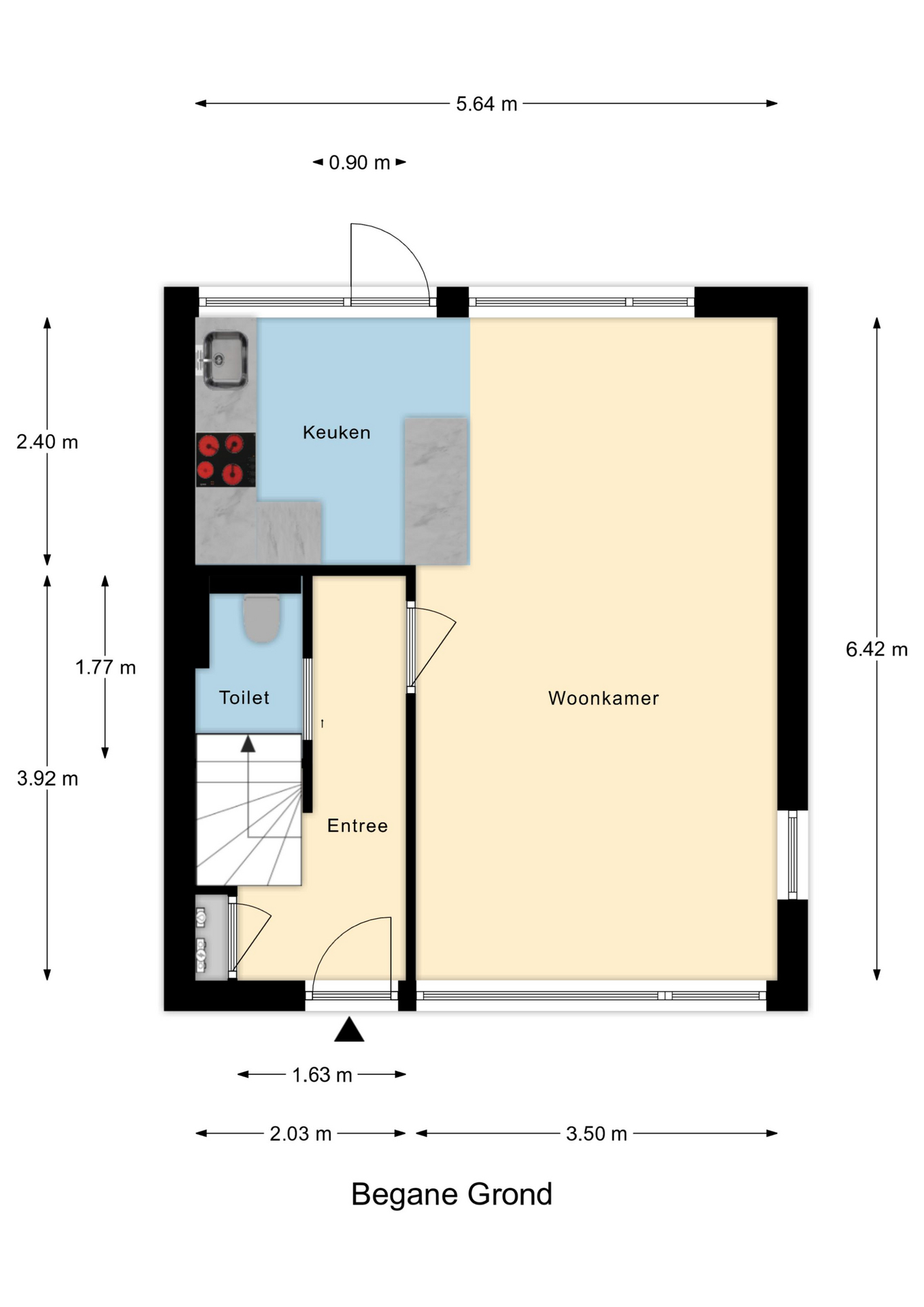 Plattegrond 1 van Troelstrastraat 10