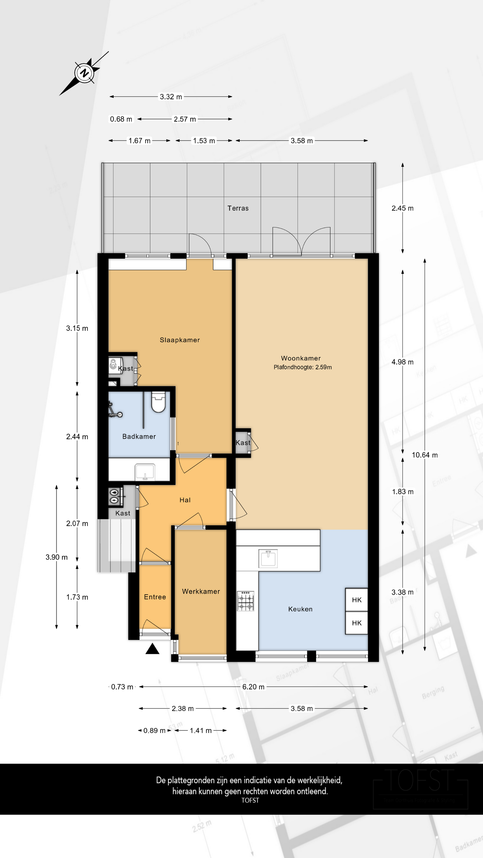 Plattegrond 1 van Schepenstraat 88B
