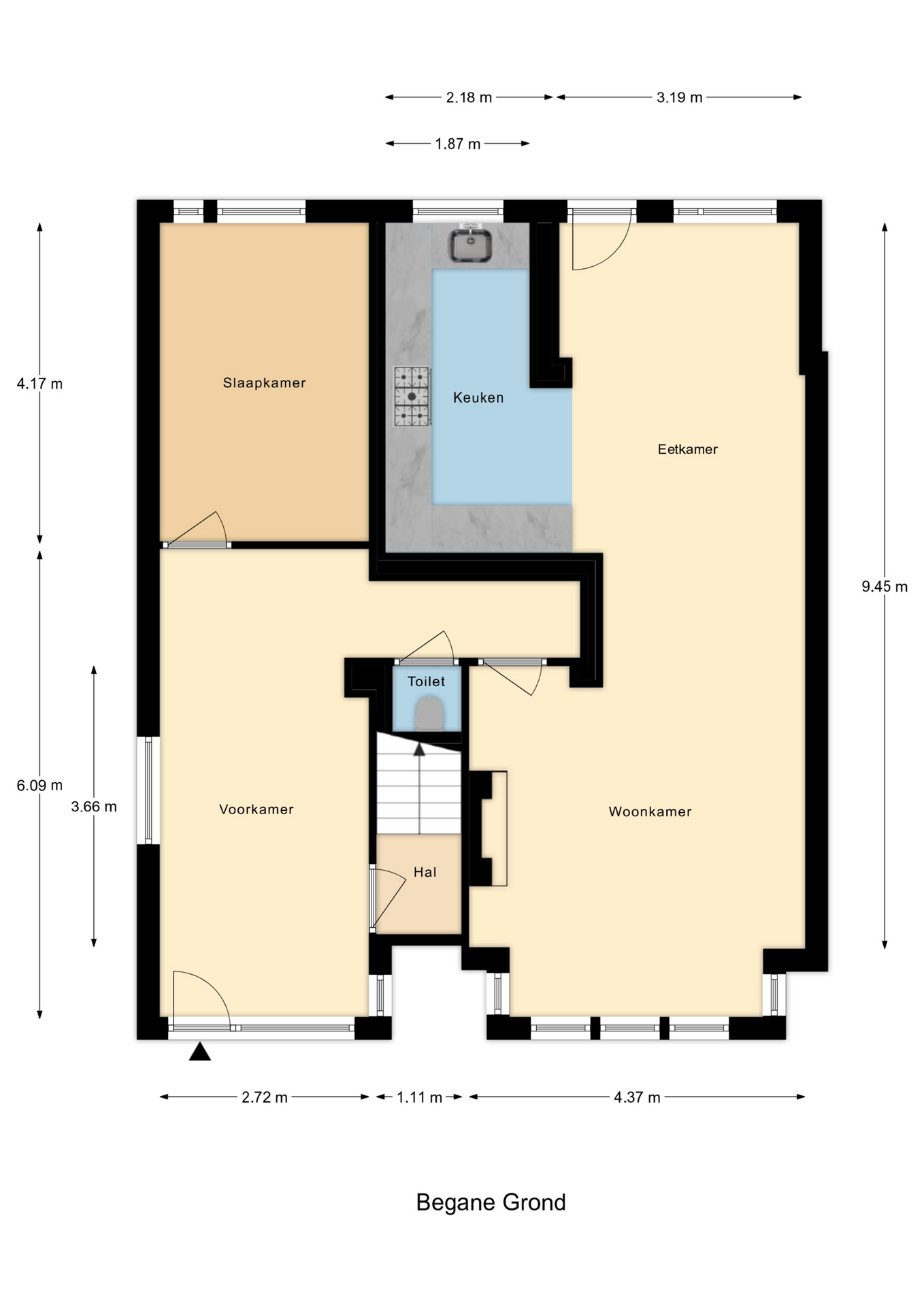 Plattegrond 1 van Ommoordseweg 24