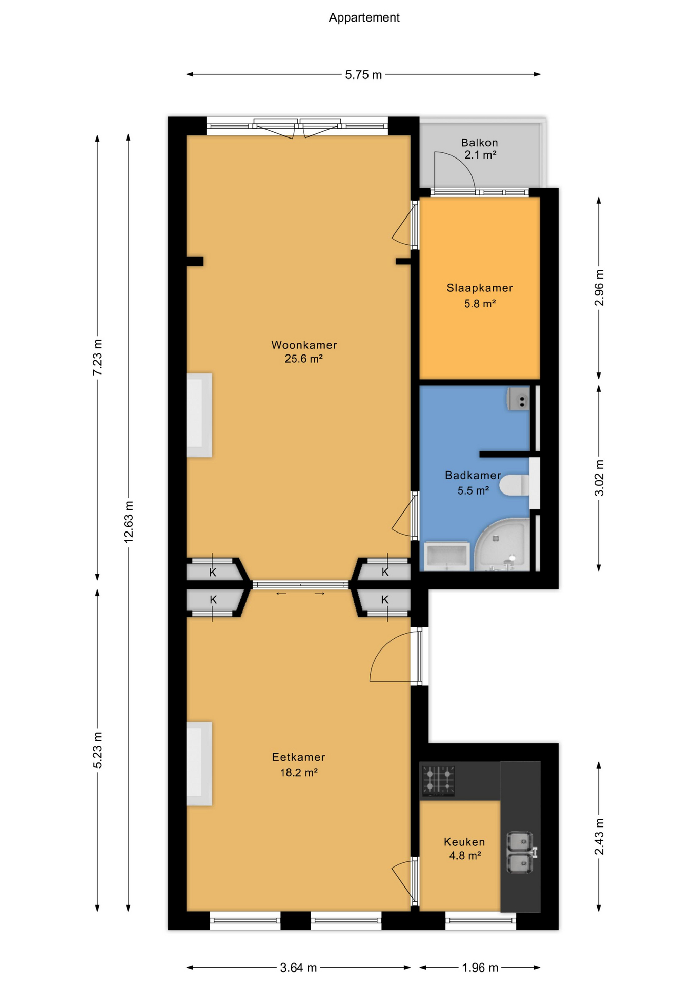 Plattegrond 1 van Columbusstraat 62