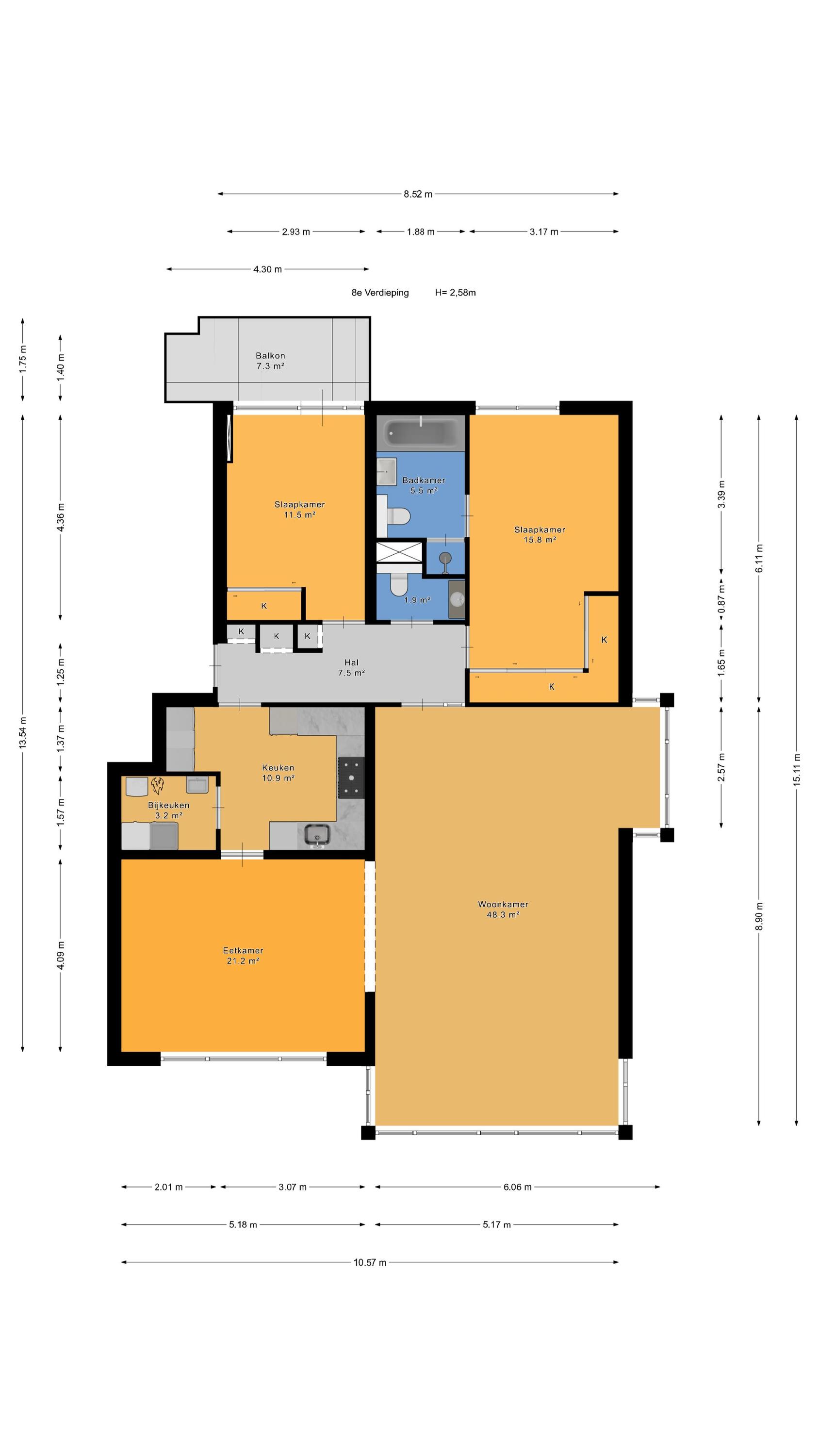 Plattegrond 1 van Groningsestraat 313