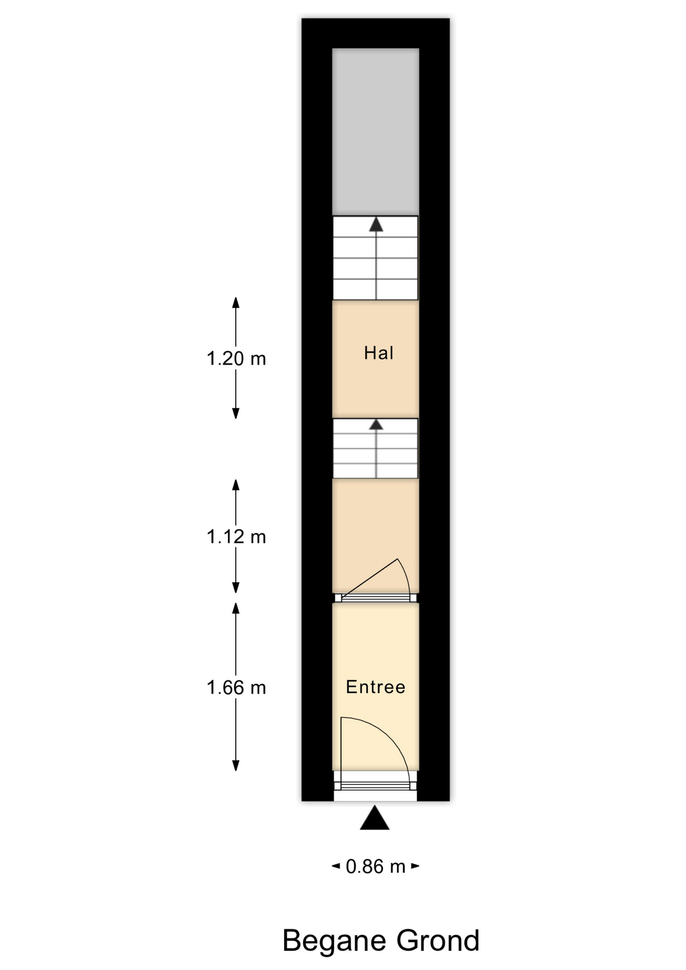 Plattegrond 1 van Philips Willemstraat 37B
