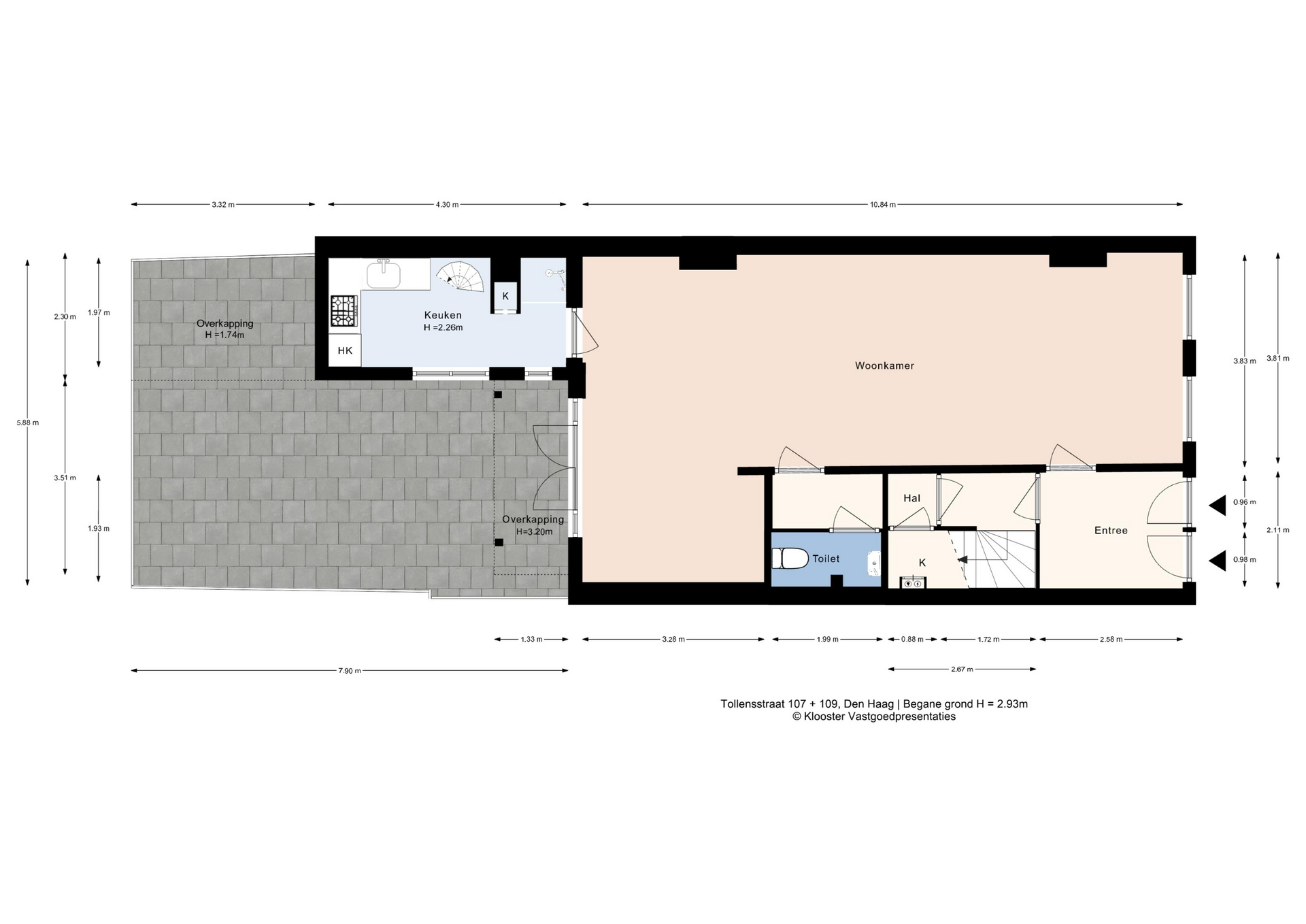 Plattegrond 1 van Tollensstraat 107