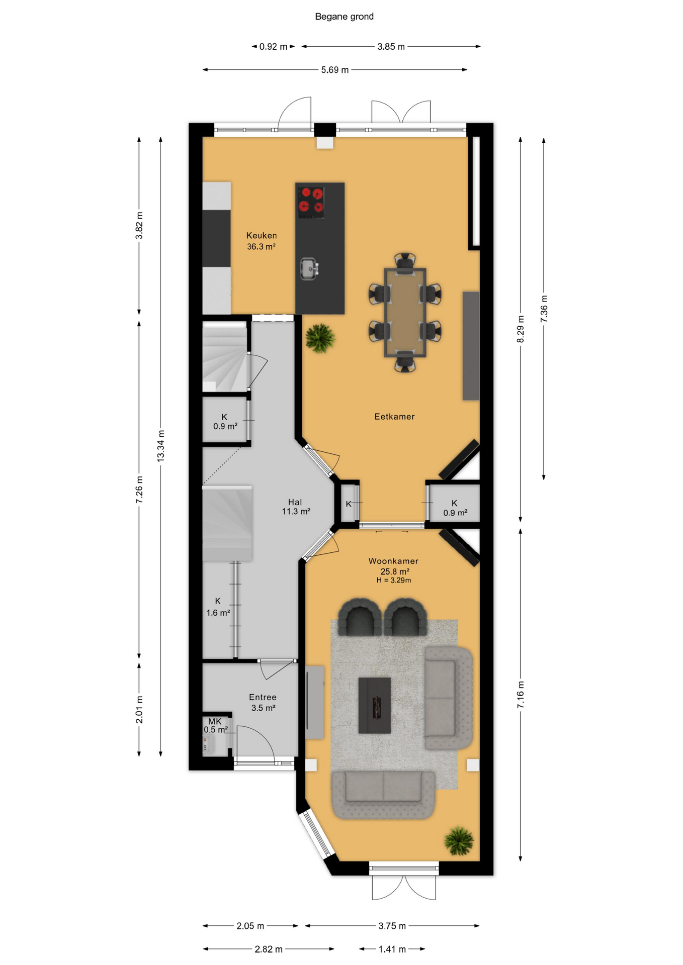 Plattegrond 1 van Rusthoekstraat 52