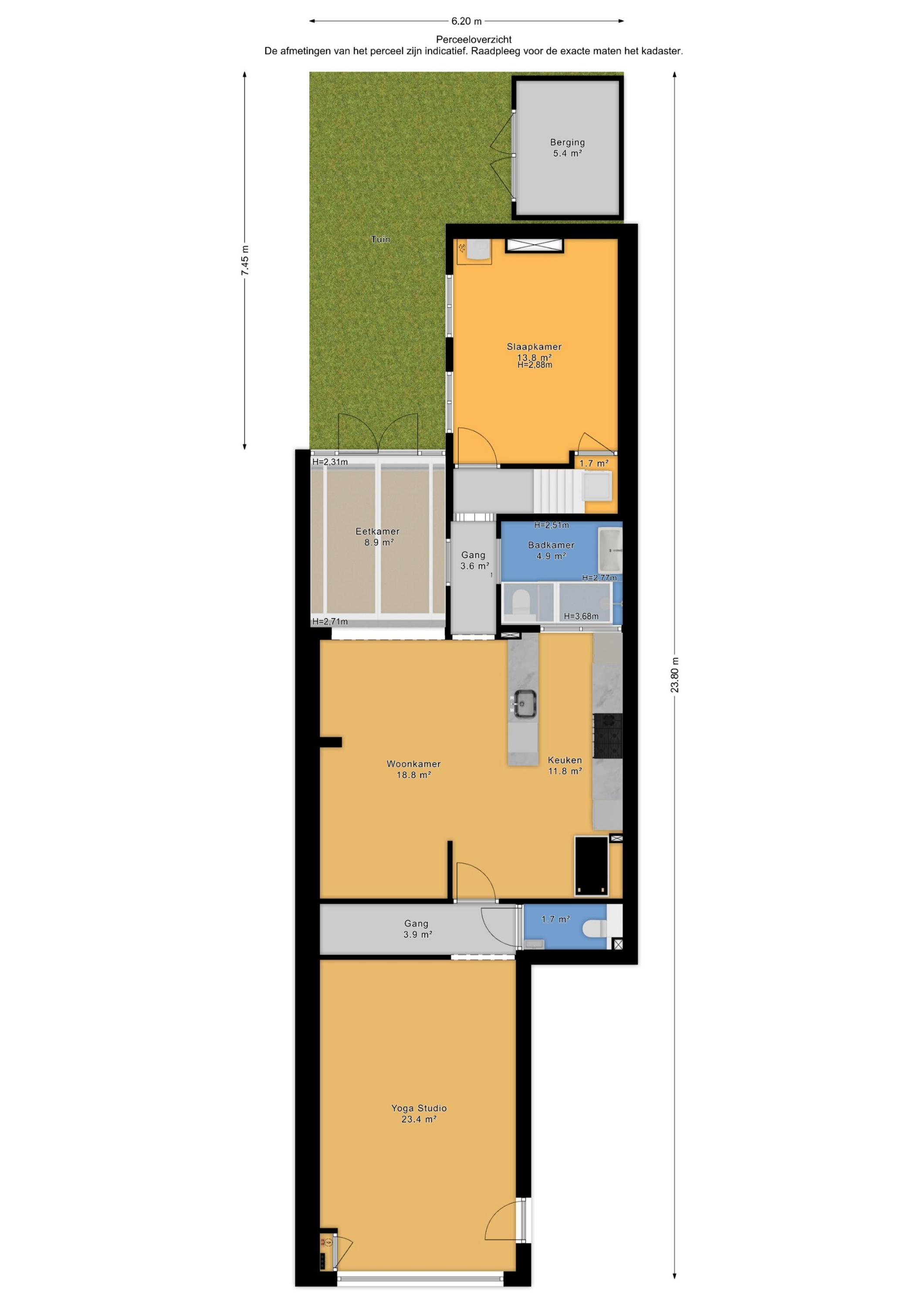Plattegrond 1 van Weimarstraat 40