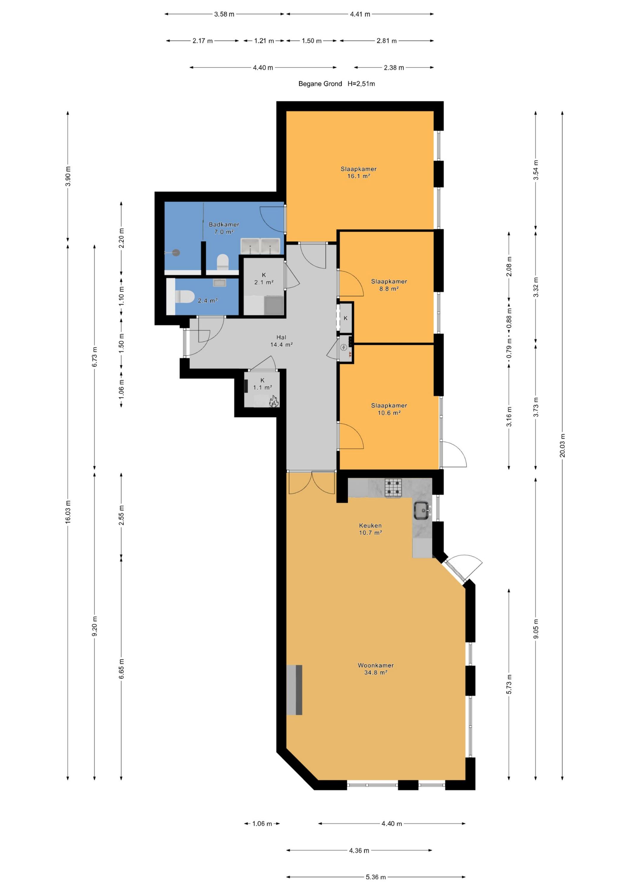 Plattegrond 1 van Johan van Oldenbarneveltlaan 29A