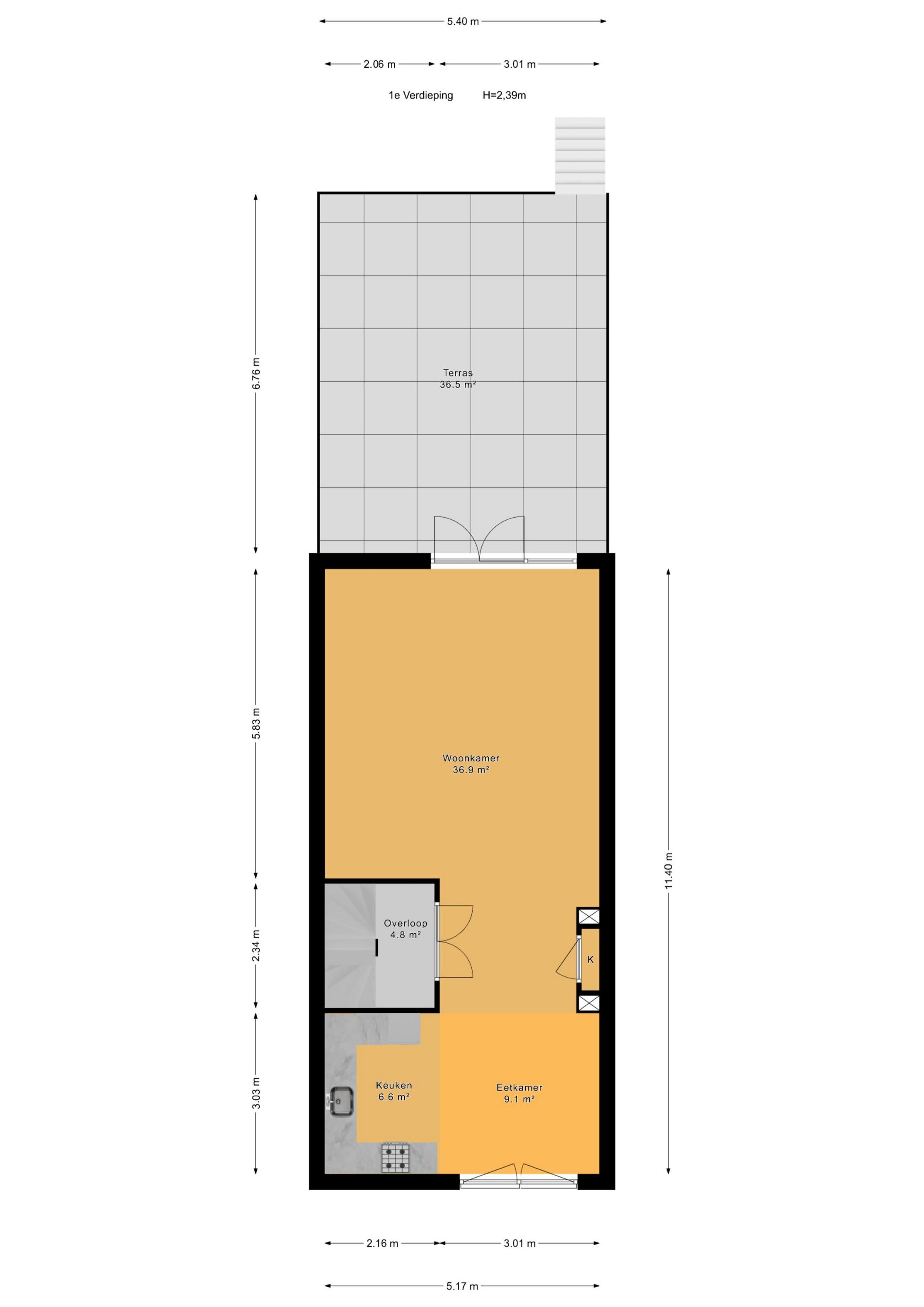 Plattegrond 1 van Anthony Fokkersingel 104
