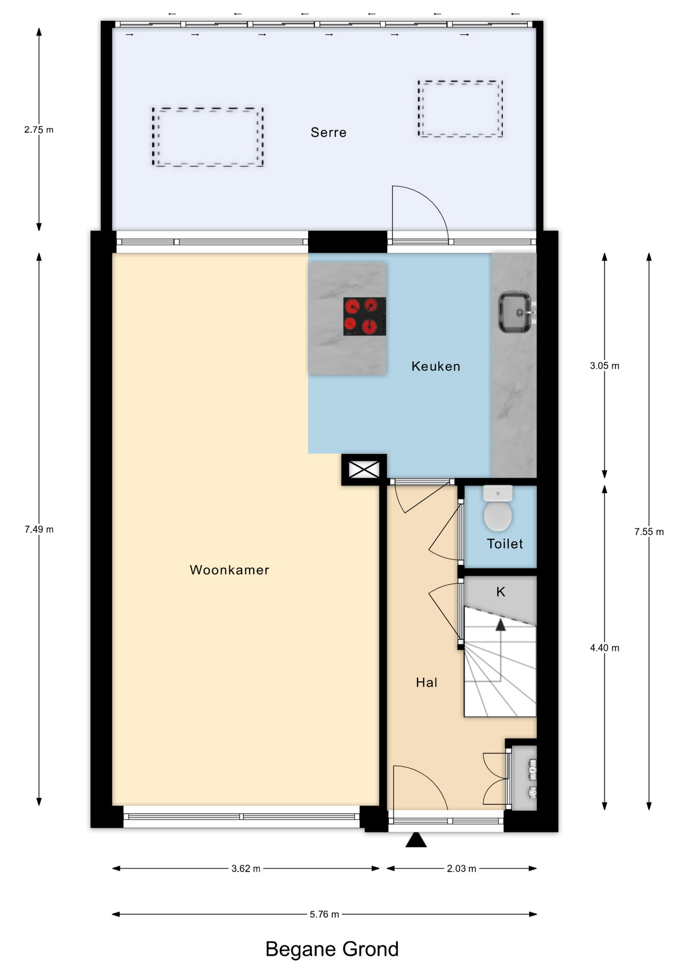 Plattegrond 1 van van der Fuyckstraat 160